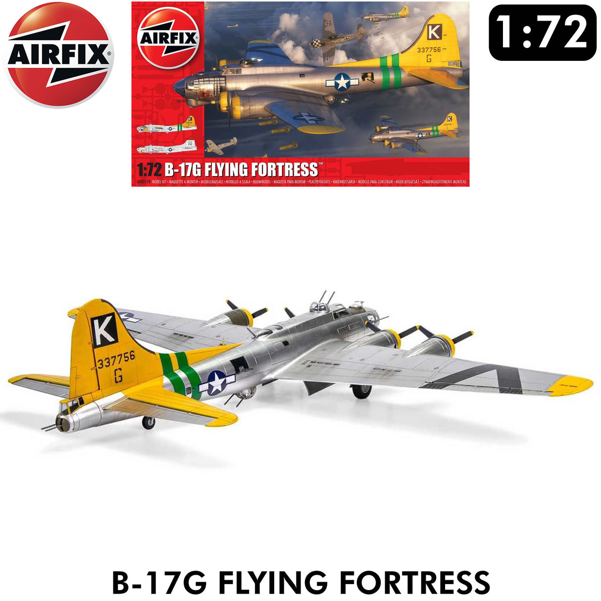 B-17G Flying Fortress WWII USAF Bomber - 1:72 Model Kit | Airfix | A08017B