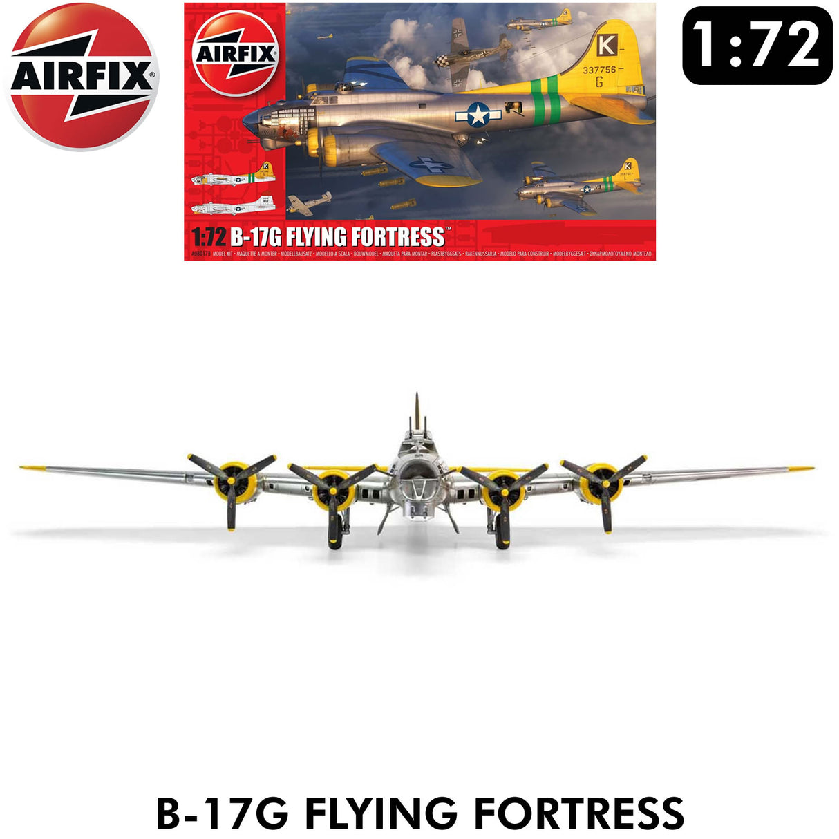 B-17G Flying Fortress WWII USAF Bomber - 1:72 Model Kit | Airfix | A08017B