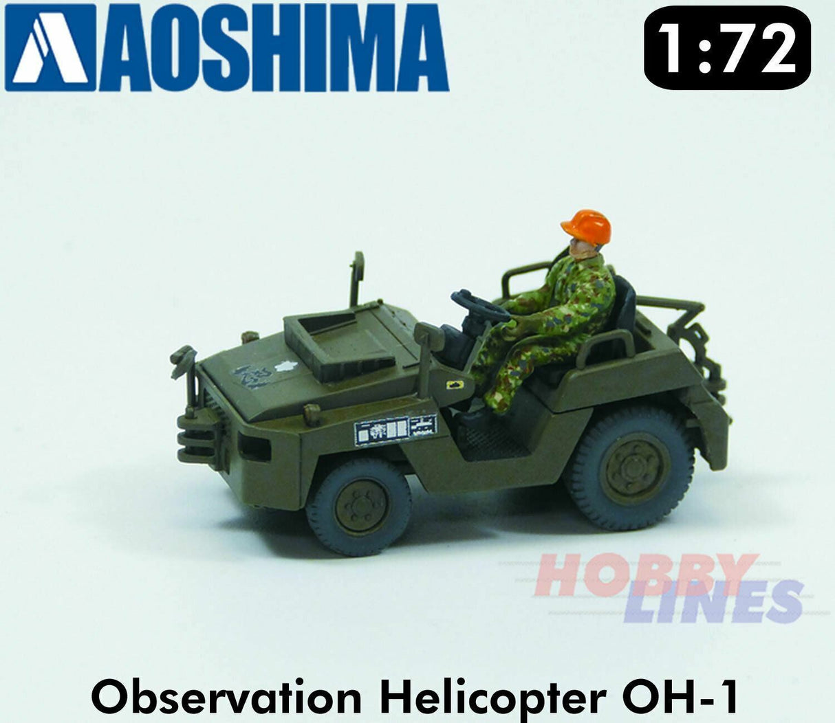 JGSDF Observation HELICOPTER OH-1 Ninja & Utility Vehicle 1:72 kit Aoshima 01435
