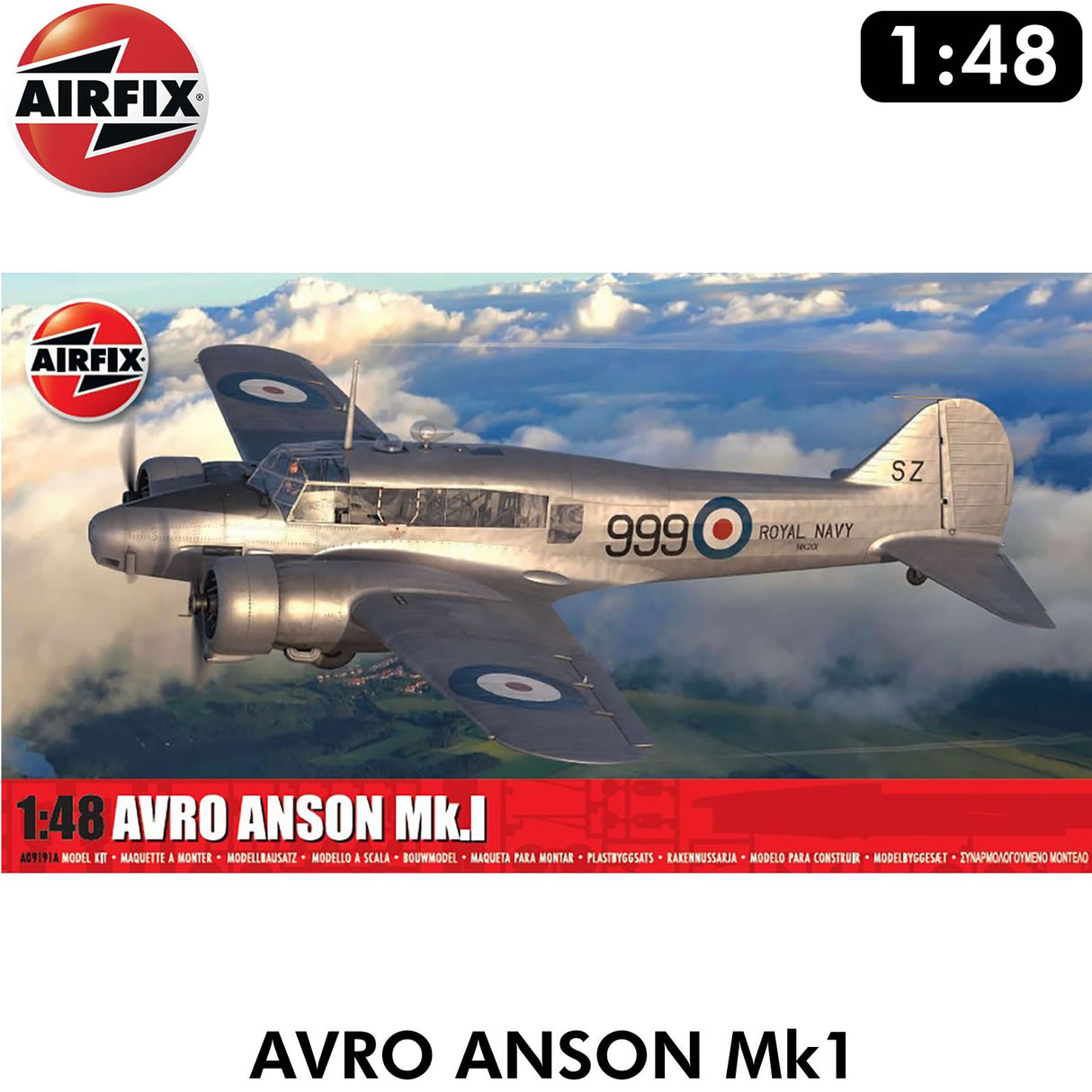 AVRO ANSON MK 1 WWII RAF Light Bomber Trainer - 1:48 Model Kit | Airfix | A09191A