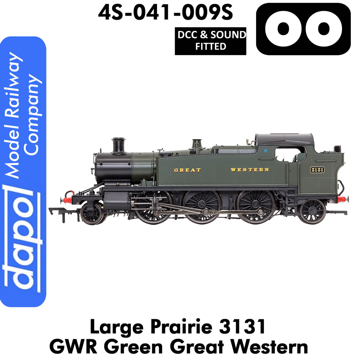 LARGE PRAIRIE 3131 GWR DCC & Sound Steam Locomotive |  Dapol | 4S-041-009S