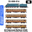A4 MALLARD 4468 Garter Blue + 4 Teak Gresleys DCC Fitted | Dapol |  2S-008-16