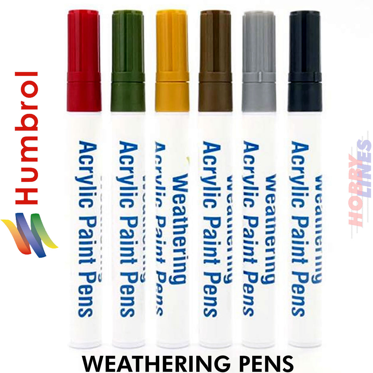 Weathering Pens - 6 Pack Acrylic Paint | Humbrol | AV0100
