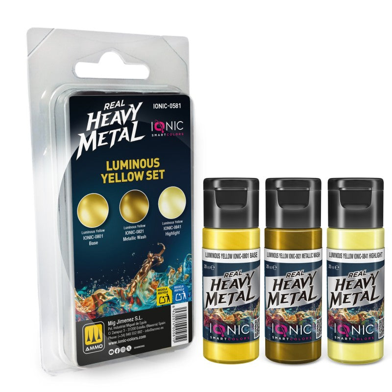 Real Heavy Metal - Luminous Yellow Set - 3 x 20ml | IONIC | IONIC0581