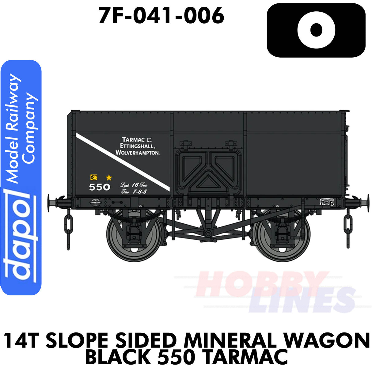 14T Slope Sided Mineral Black - 550 Tarmac | Dapol | 7F-041-006