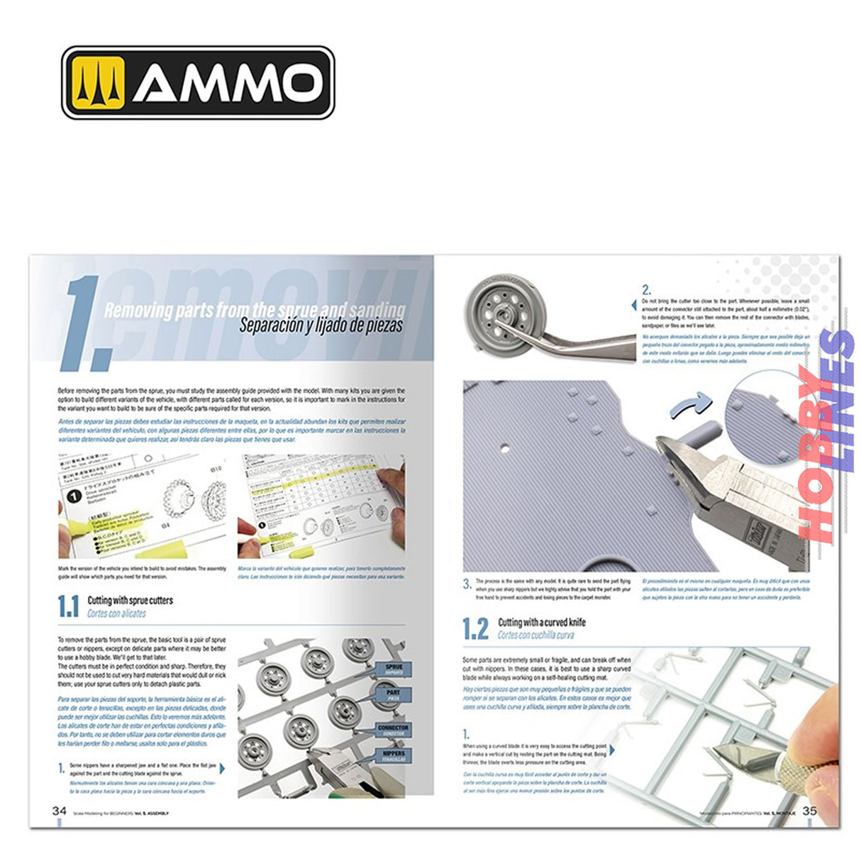 Scale Modelling for Beginners - Vol. 1 Assembly Book - 120 pages - English/Spanish | Ammo by Mig Jimenez | MIG6300