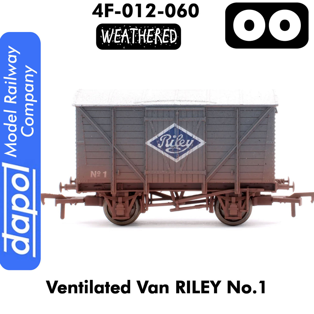 VENTILATED VAN RILEY No1 Weathered 1:76 OO freight wagon | Dapol | 4F-012-060