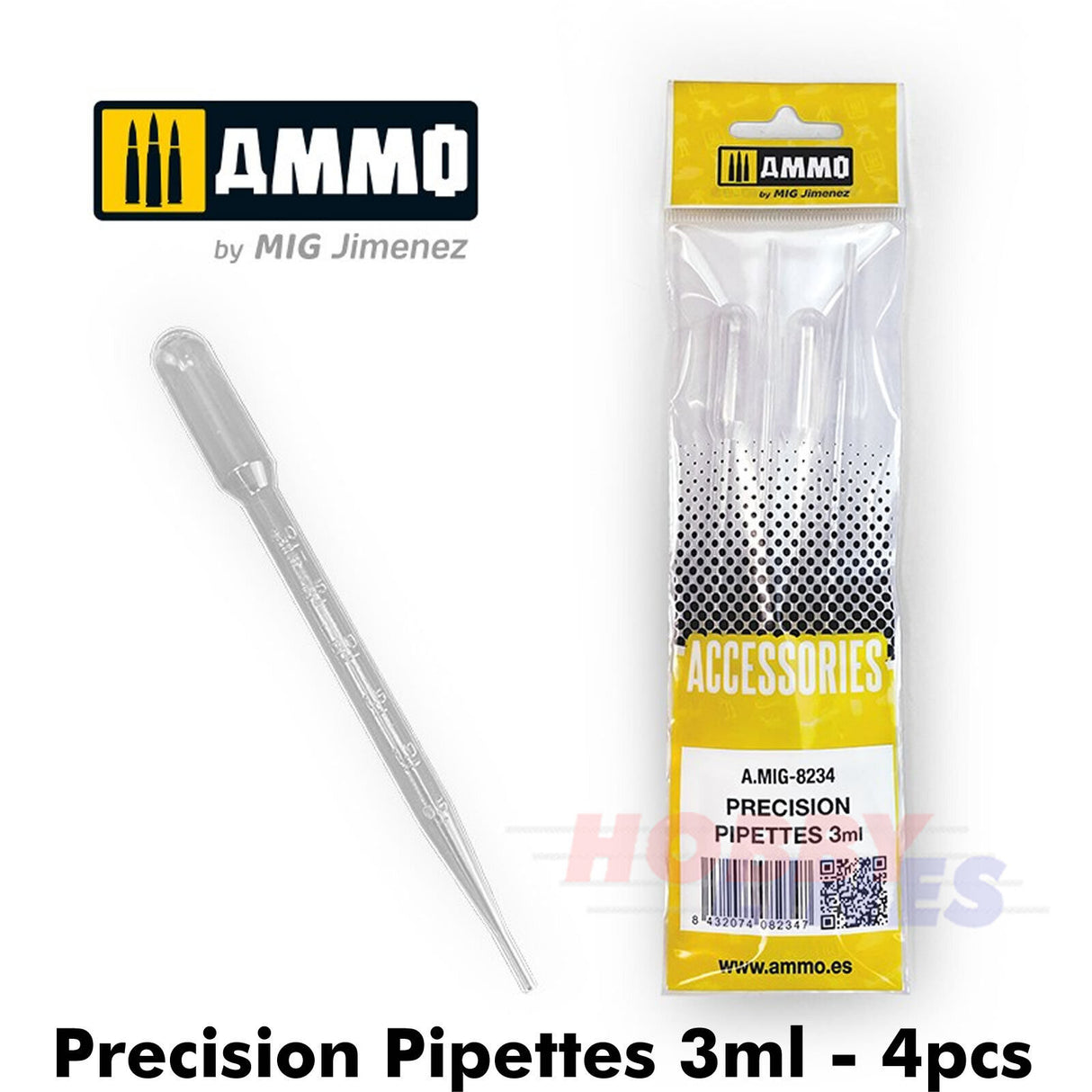 PIPETTES Small 1ml - Large 3ml reuseable 4 pack AMMO Mig Jimenez MIG8234