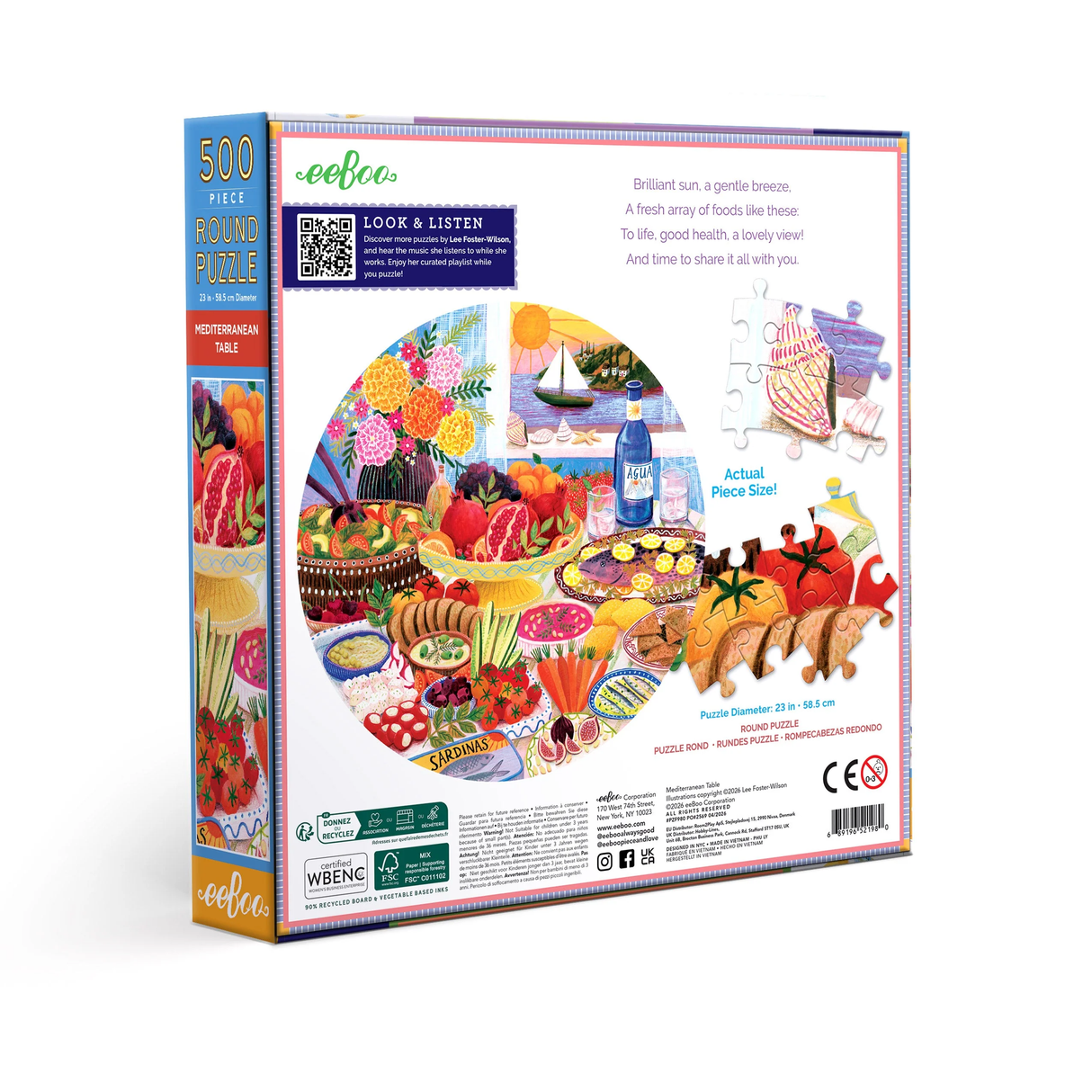 Mediterranean Table - 500pc Round Puzzle | eeBoo | PZF980