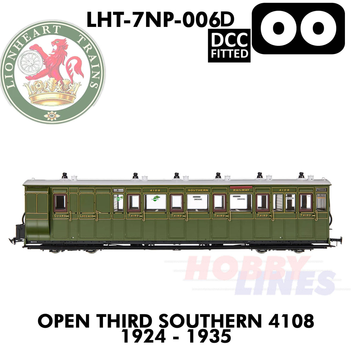Open Third Southern 4108 1924-1935 - DCC - 1.435 OO | Lionheart Trains | LHT-7NP-006D