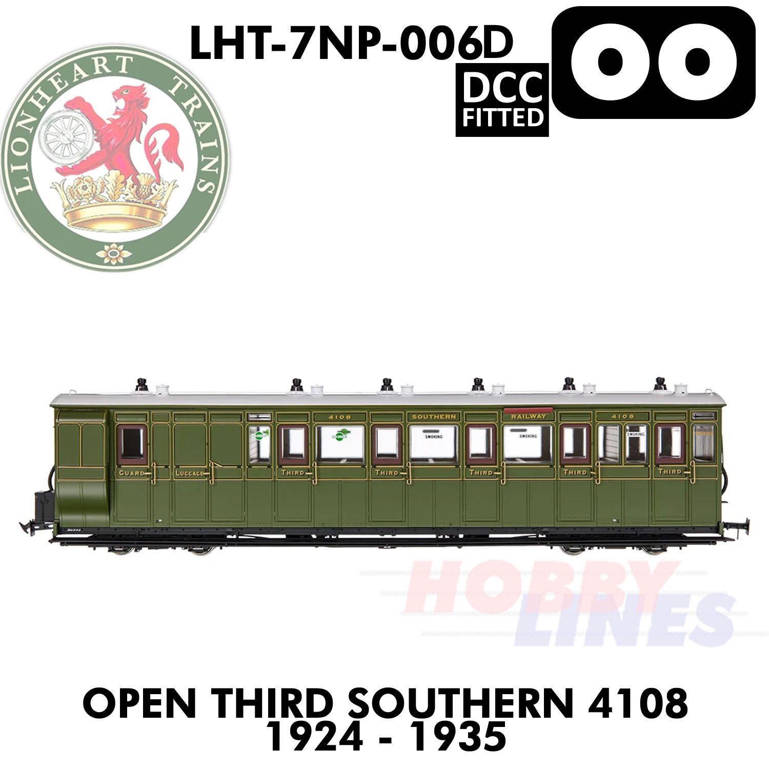 Open Third Southern 4108 1924-1935 - DCC - 1.435 OO | Lionheart Trains | LHT-7NP-006D