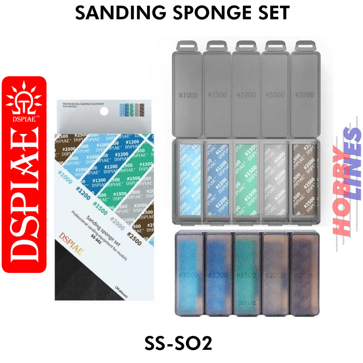 SS-S02 Sanding Set - Fine Sponge - 6pc  | DSPIAE | DS024