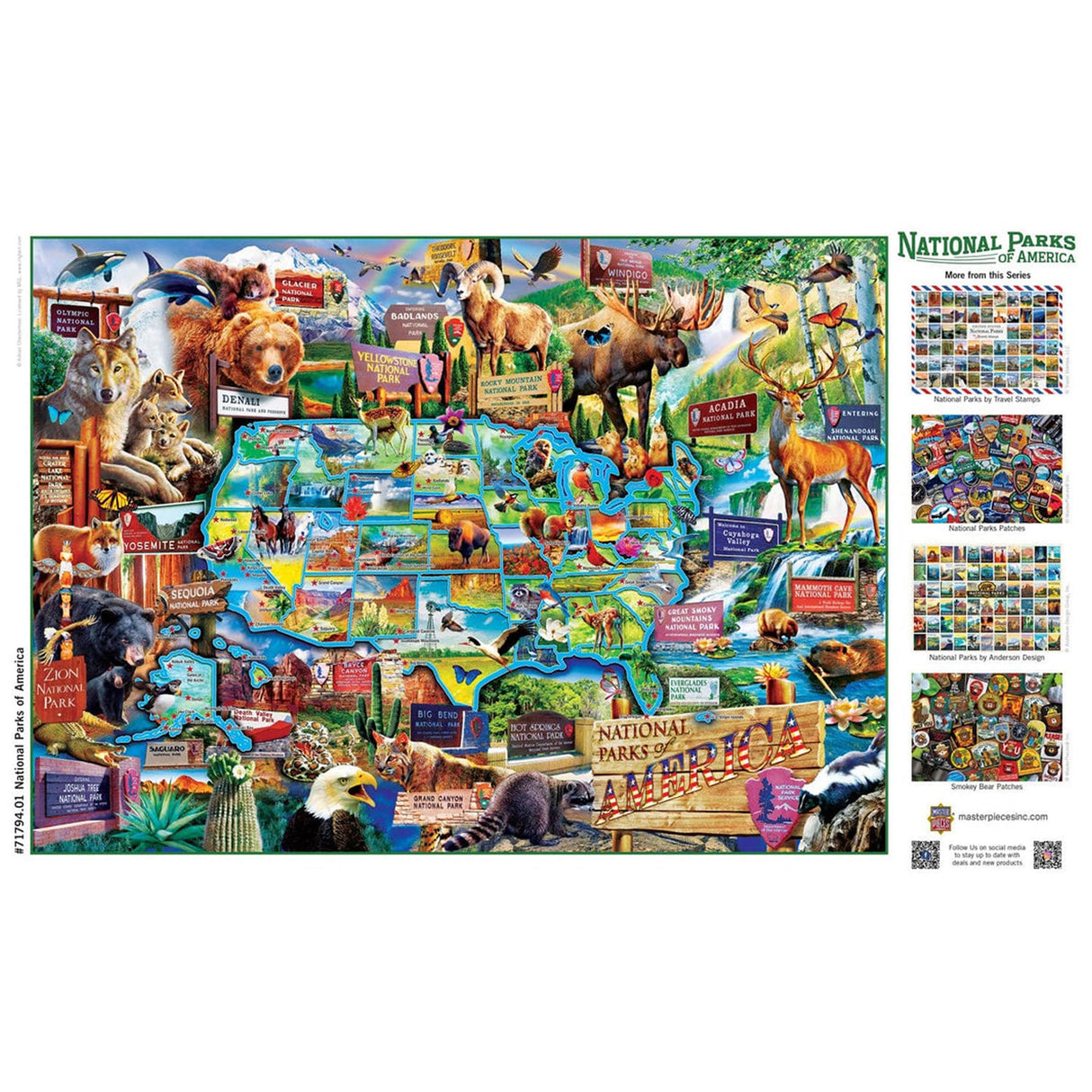 National Parks USA MAP 1000pc Masterpieces Jigsaw Puzzle