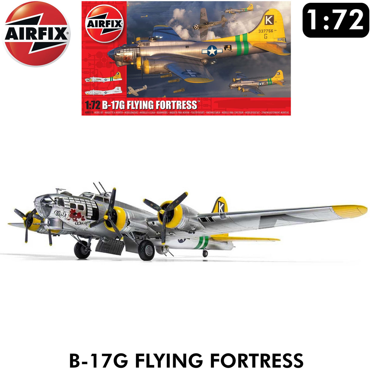 B-17G Flying Fortress WWII USAF Bomber - 1:72 Model Kit | Airfix | A08017B