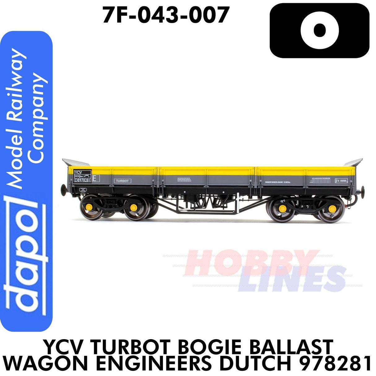 YCV Turbot Bogie Ballast Wagon Engineers Dutch 978281 | Dapol | 7F-043-007