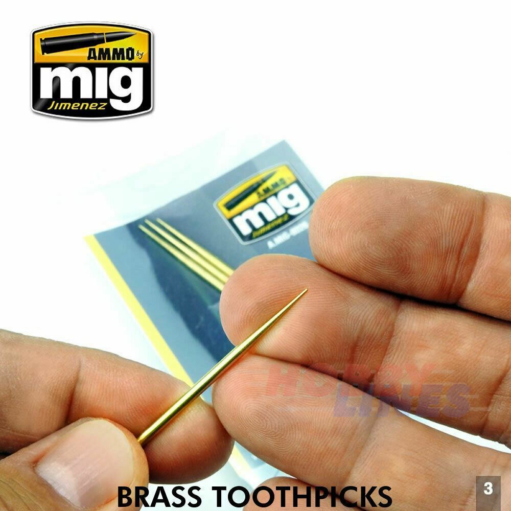 BRASS TOOTHPICKS 3 pieces High Quality Machined Brass AMMO Mig Jimenez Mig8026