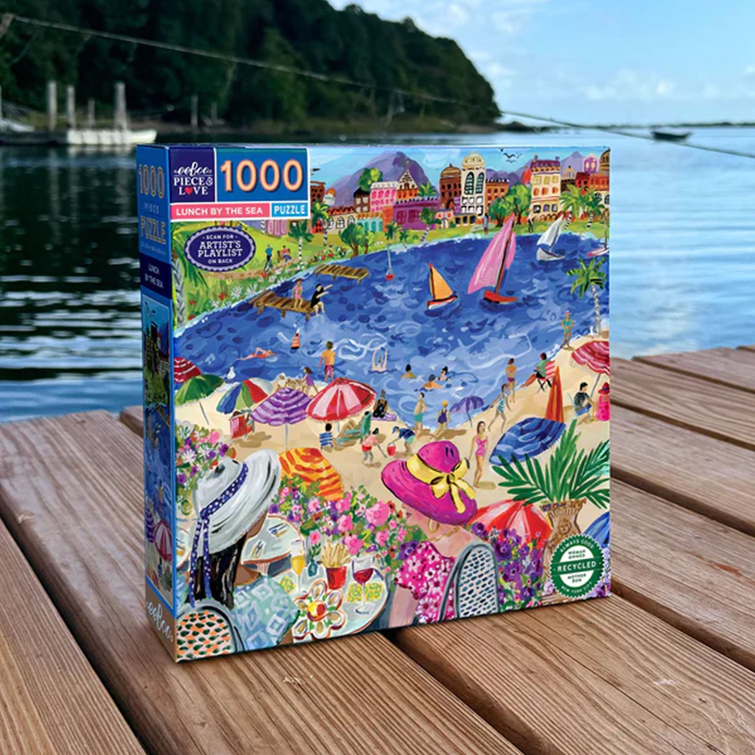 eeBoo LUNCH BY THE SEA 1000 pc Square Jigsaw Puzzle Super Deluxe PZT117