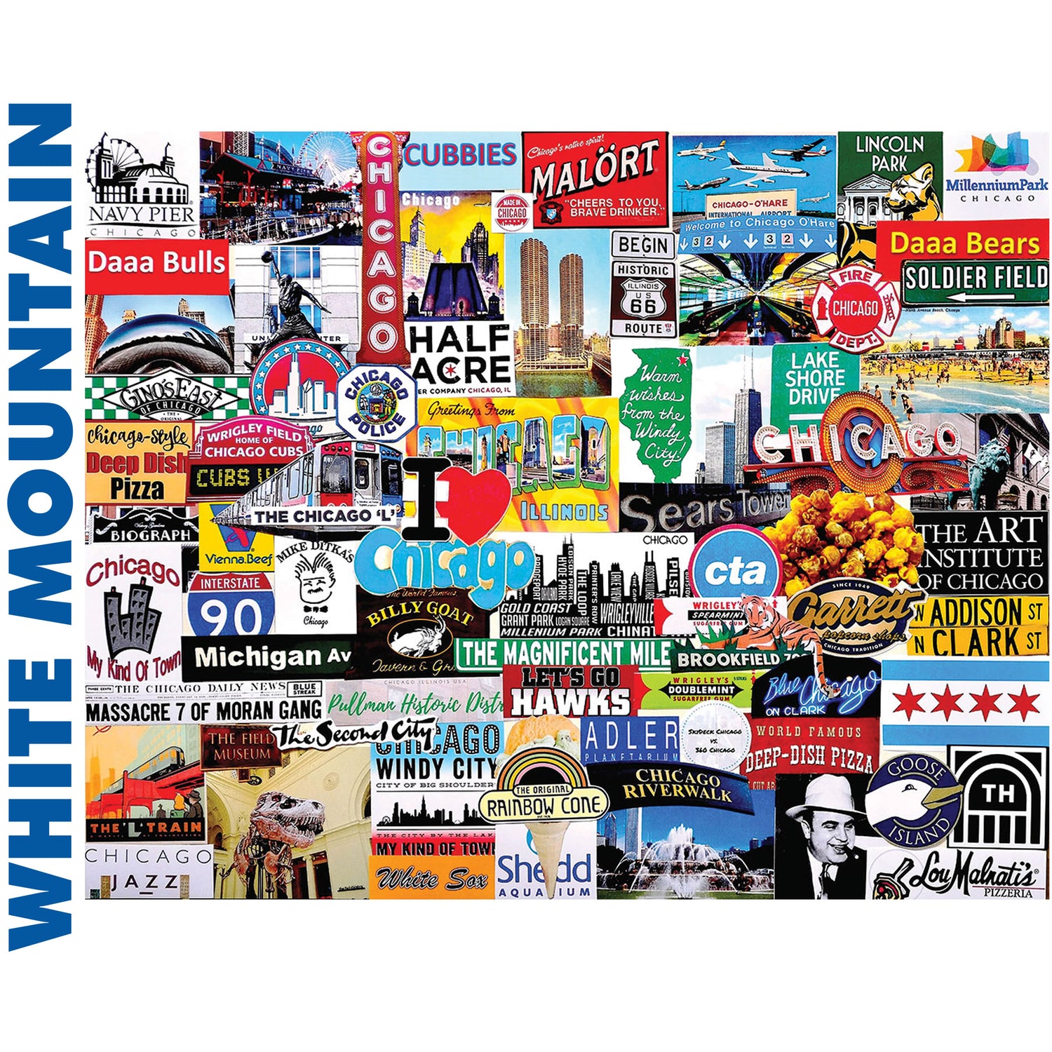 I LOVE CHICAGO 1000 pc super deluxe Jigsaw Puzzle WHITE MOUNTAIN 1529