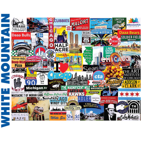 I LOVE CHICAGO 1000 pc super deluxe Jigsaw Puzzle WHITE MOUNTAIN 1529