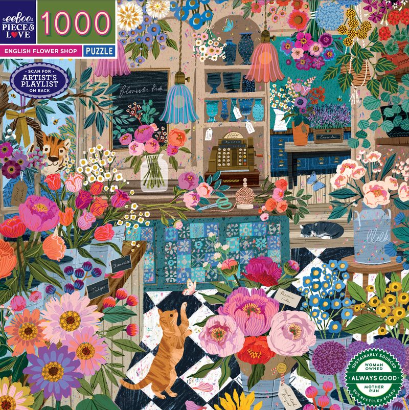English Flower Shop 1000pc Puzzle | eeBoo | PZT440