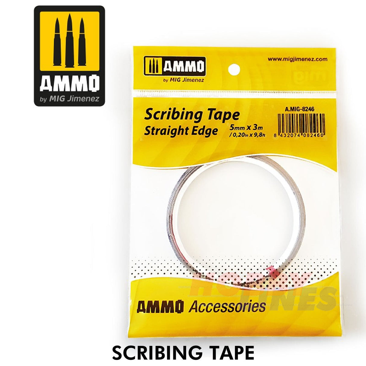 SCRIBING TAPE - Straight Edge 5mm x 3M AMMO By Mig Jimenez MIG8246
