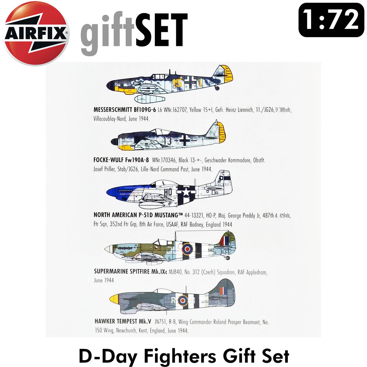D-Day Fighters 5 plane Gift Set - Model Kit | Airfix | A50192