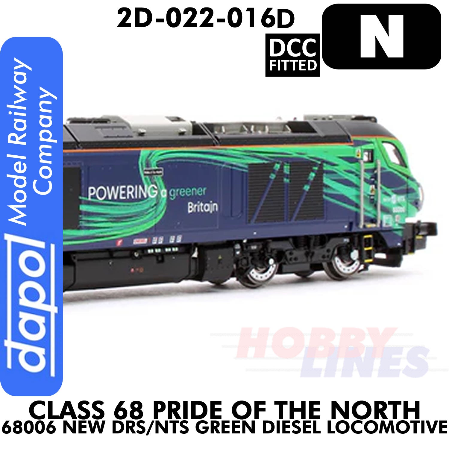 Class 68 Pride of the North 68006 New DRS/NTS Diesel -  DCC Fitted | Dapol | 2D-022-016D