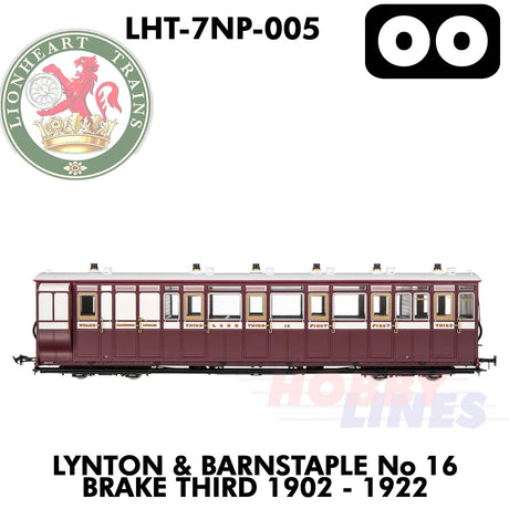 Lynton & Barnstaple No.16 Brake Third 1902-1922 - DCC Ready | Lionheart Trains |  LHT-7NP-005