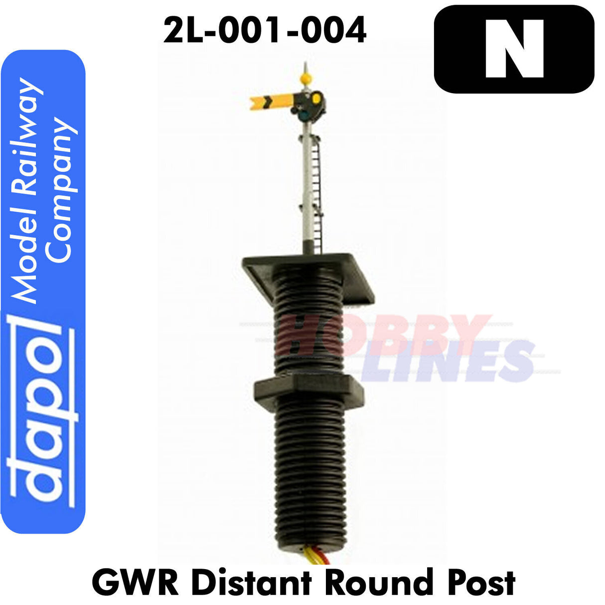 SIGNAL GWR DISTANT Round Post Semaphore with LED Easi-Fit N Dapol 2L-001-004