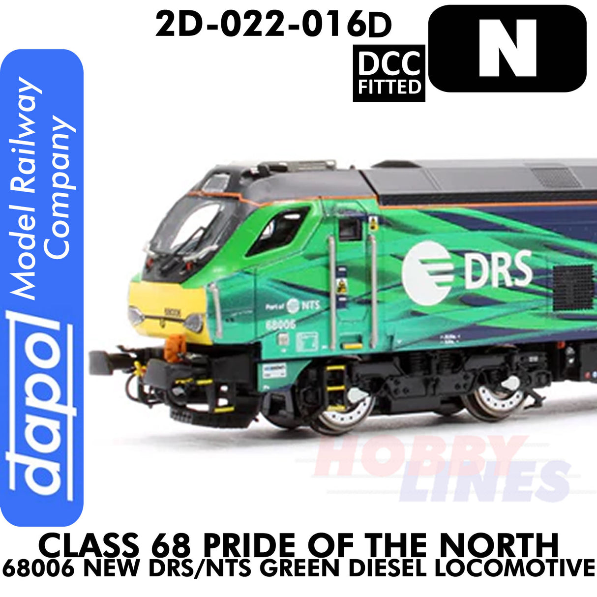 Class 68 Pride of the North 68006 New DRS/NTS Diesel -  DCC Fitted | Dapol | 2D-022-016D