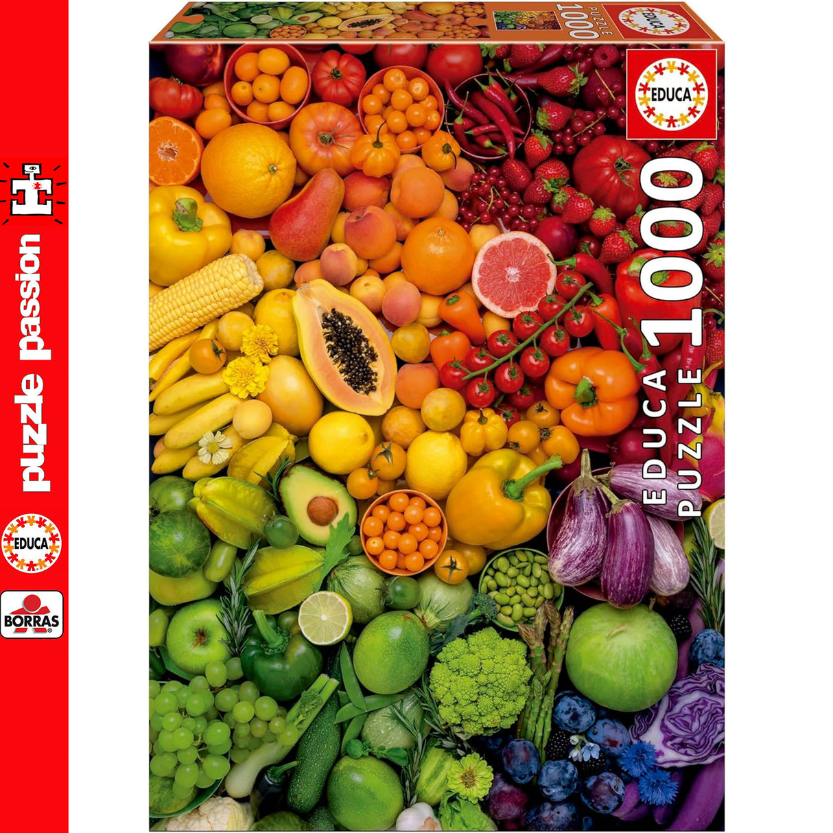 Educa COLORFUL VITAMINS 1000pc Fruit & Vegetables Super Deluxe Jigsaw Puzzle