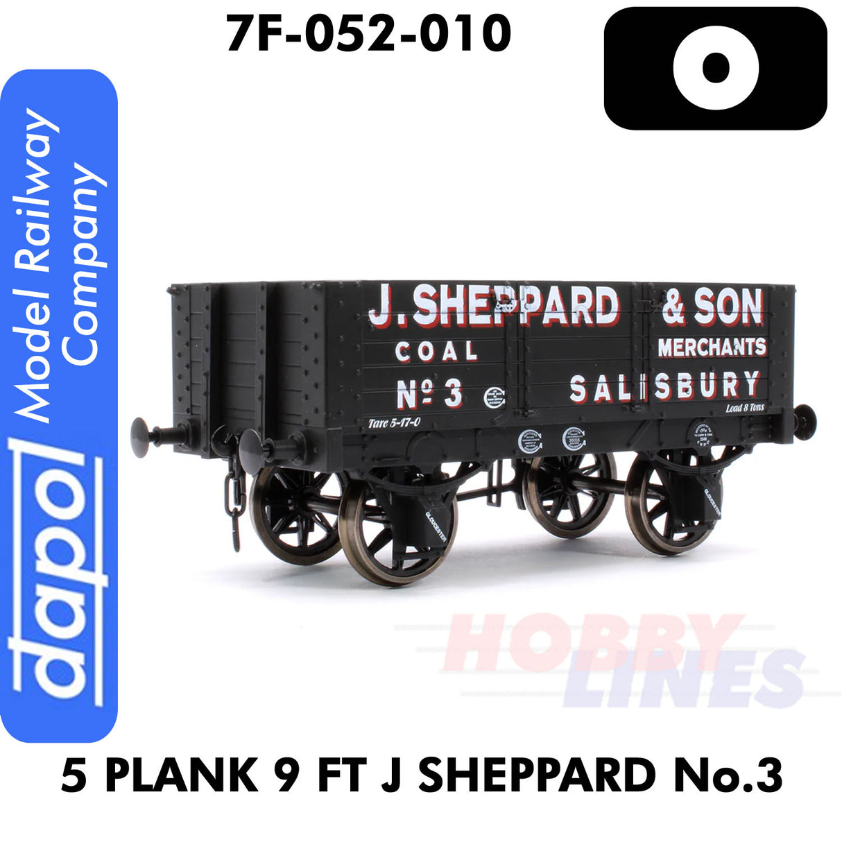 5 Plank 9 Ft J Sheppard No3 1:43 O gauge Dapol 7F-052-010