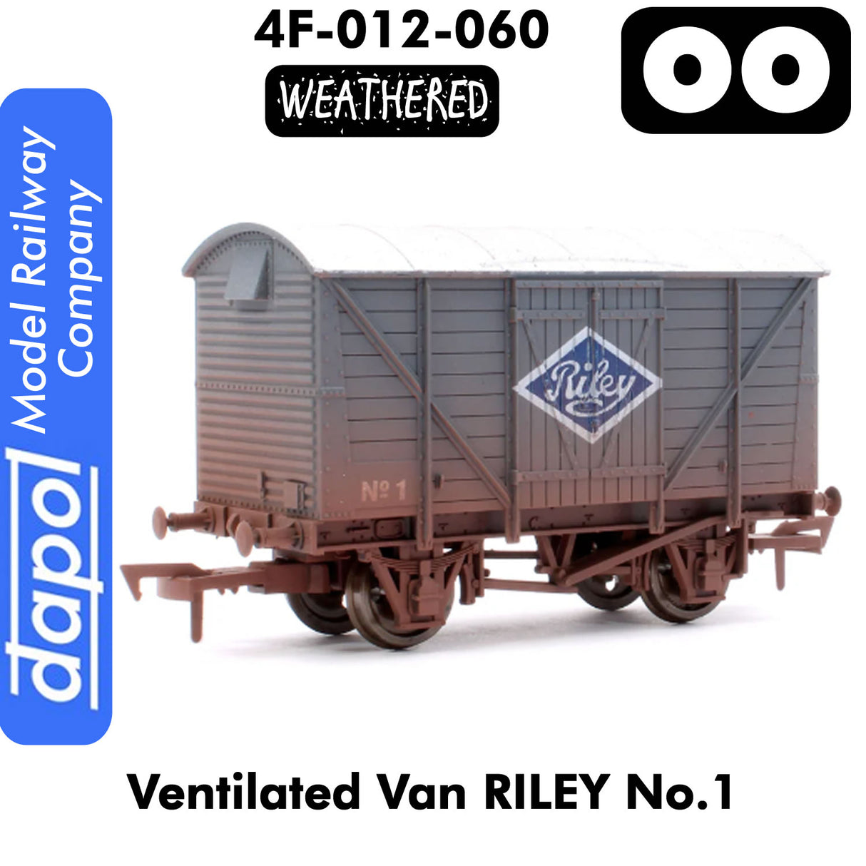 VENTILATED VAN RILEY No1 Weathered 1:76 OO freight wagon | Dapol | 4F-012-060