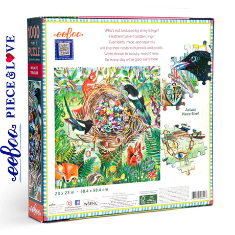 eeBoo WILDLIFE TREASURE 1000 pc Square Jigsaw Puzzle Super Deluxe PZTWDT