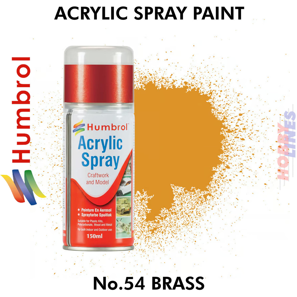 No 54 Brass 150ML Humbrol Sprays