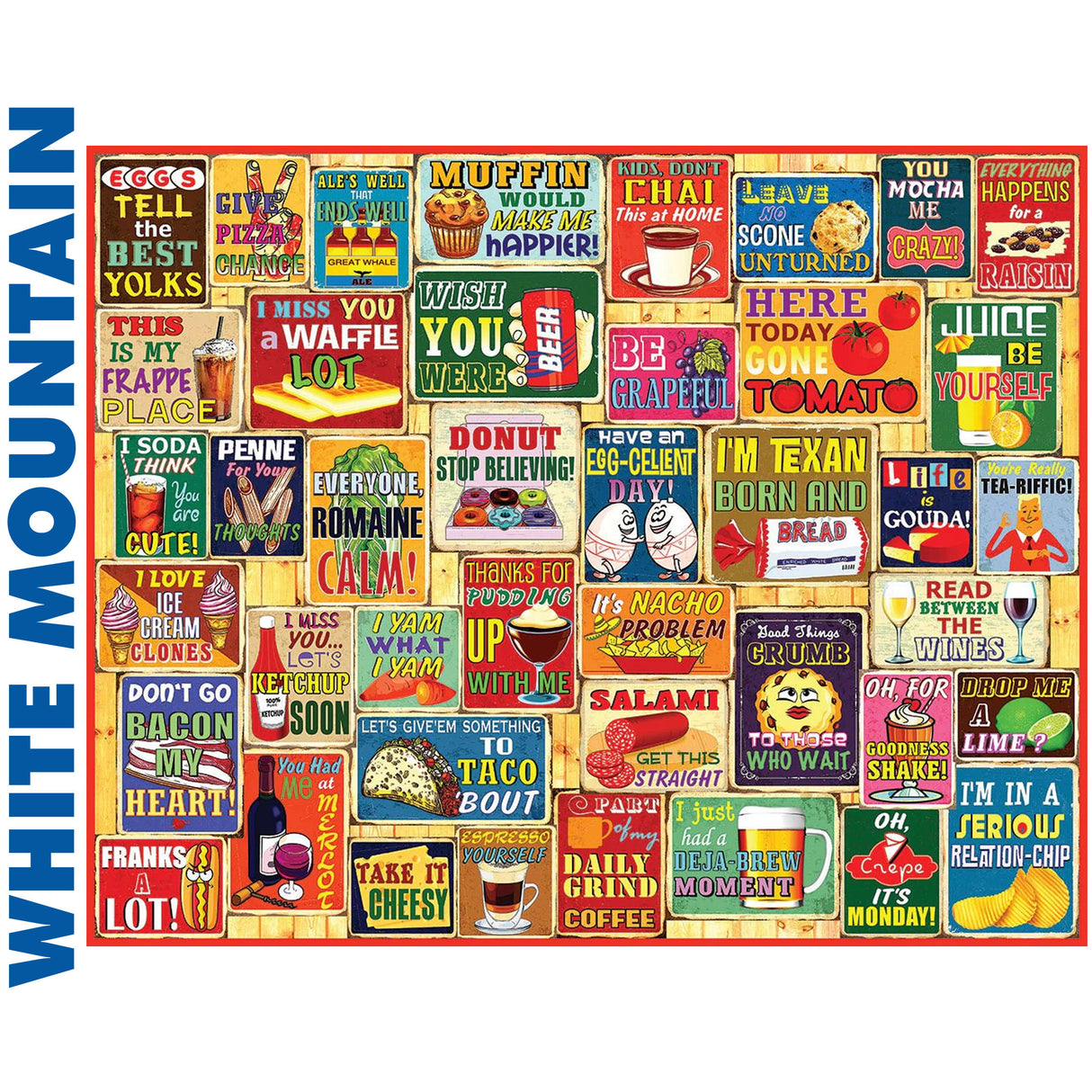 Food & Drink Puns - 1000pc Puzzle | White Mountain | 1803pz