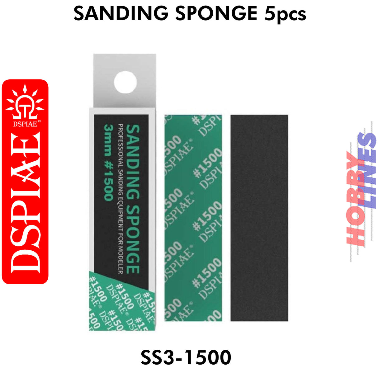 SS3-1500 3mm #1500 Sanding Sponge - 5pcs - 1500 grit |  DSPIAE | DS032
