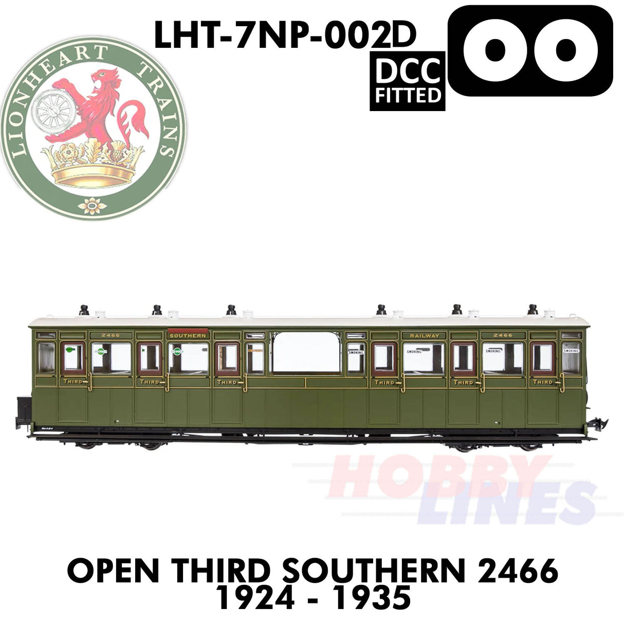 Open Third Southern 2466 1924-1935 - DCC - 1.435 OO | Lionheart Trains |  LHT-7NP-002D