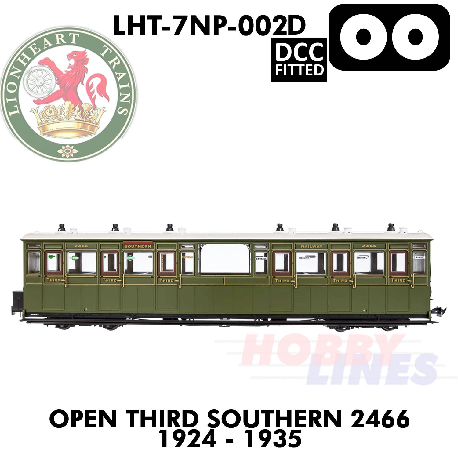 Open Third Southern 2466 1924-1935 - DCC - 1.435 OO | Lionheart Trains |  LHT-7NP-002D
