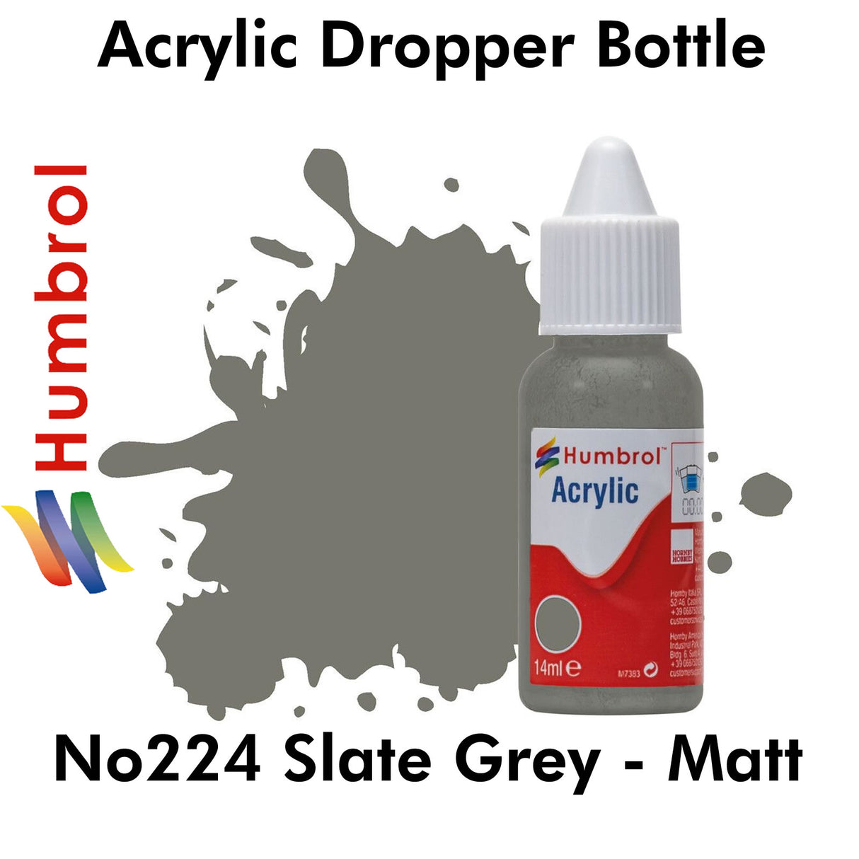 Acrylic Dropper - No.224 Dark Slate Grey - Matt | Humbrol | DB0224