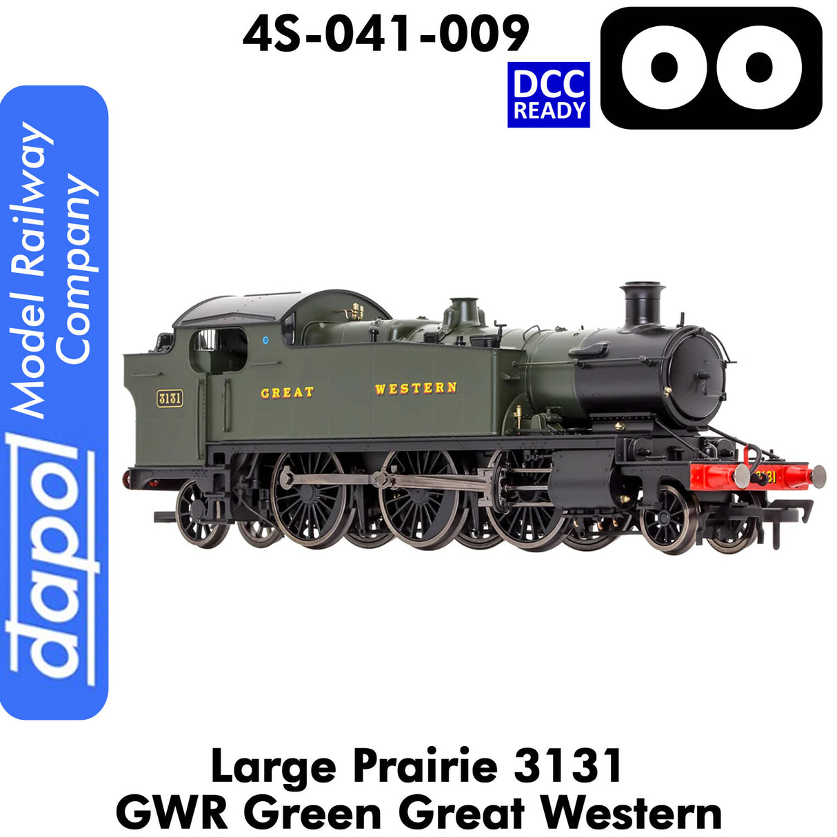 LARGE PRAIRIE 3131 GWR DCC Ready Steam Locomotive | Dapol | 4S-041-009