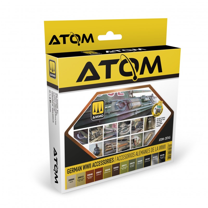 ATOM German WWII Accessories Set -12 20ml Acrylic Paint | Ammo by Mig Jimenez