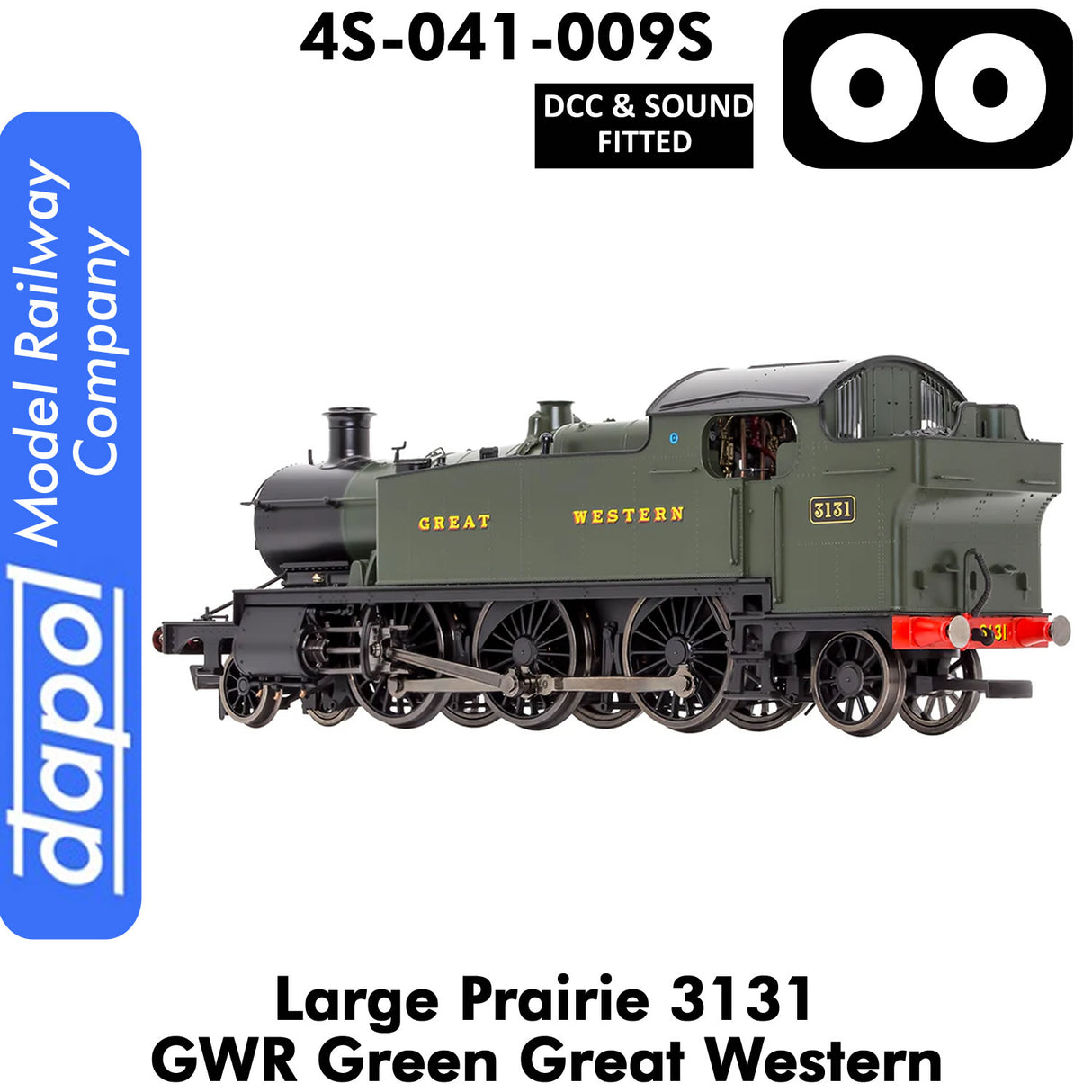 LARGE PRAIRIE 3131 GWR DCC & Sound Steam Locomotive |  Dapol | 4S-041-009S