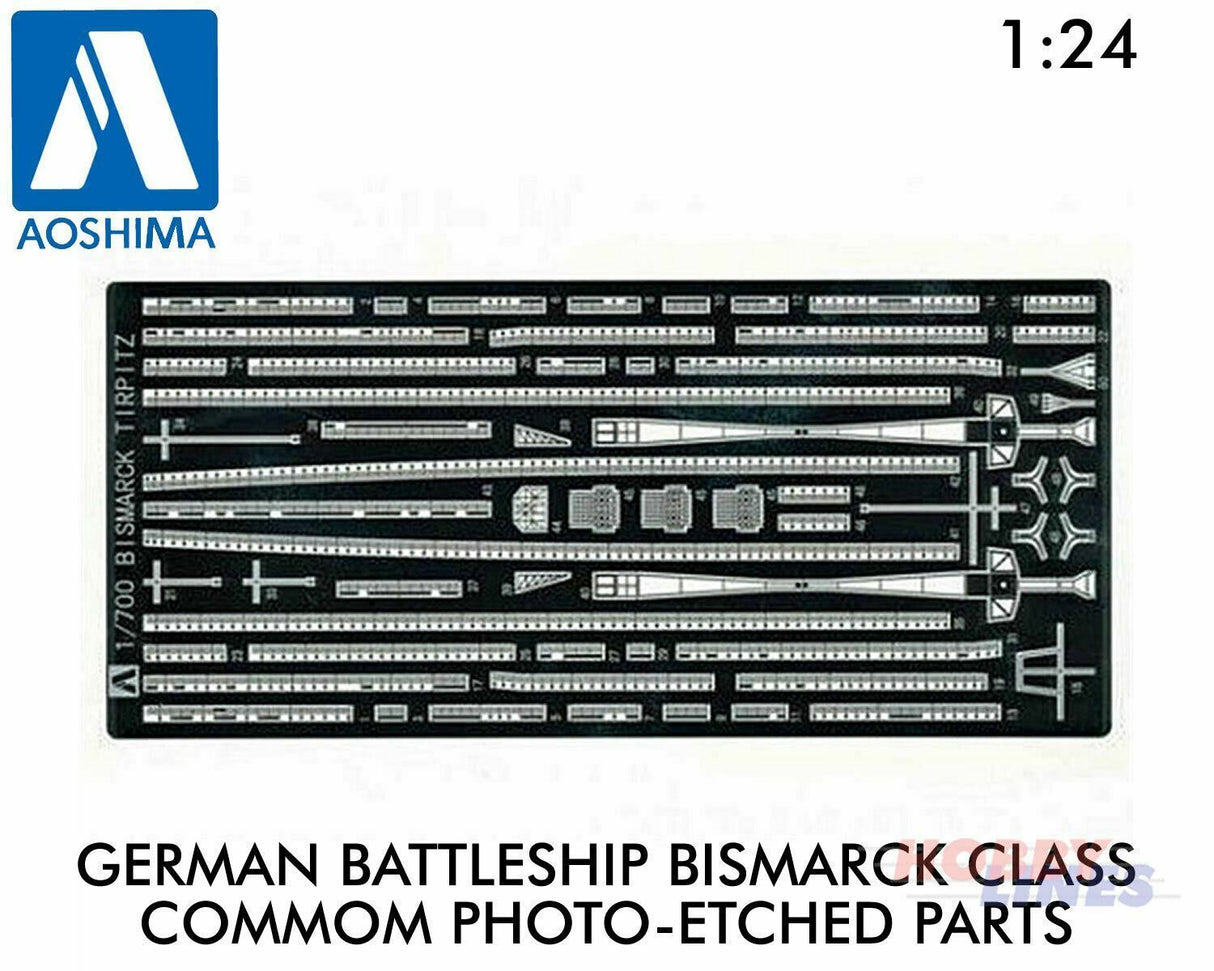 PHOTO ETCHED PARTS 1:700 Waterline Aoshima 04678 for04259 Bismarck 04606 Tirpitz