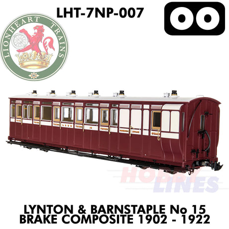 Lynton & Barnstaple No.15 Brake Composite 1902-1922 | Lionheart Trains | LHT-7NP-007