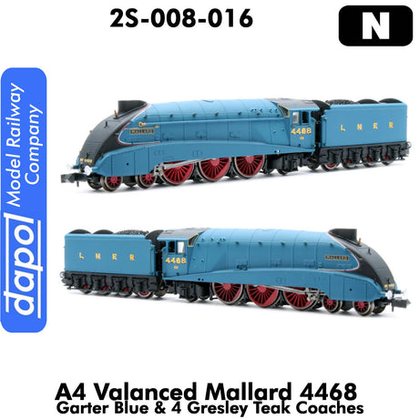 A4 MALLARD 4468 Garter Blue + 4 Teak Gresleys DCC Fitted | Dapol |  2S-008-16