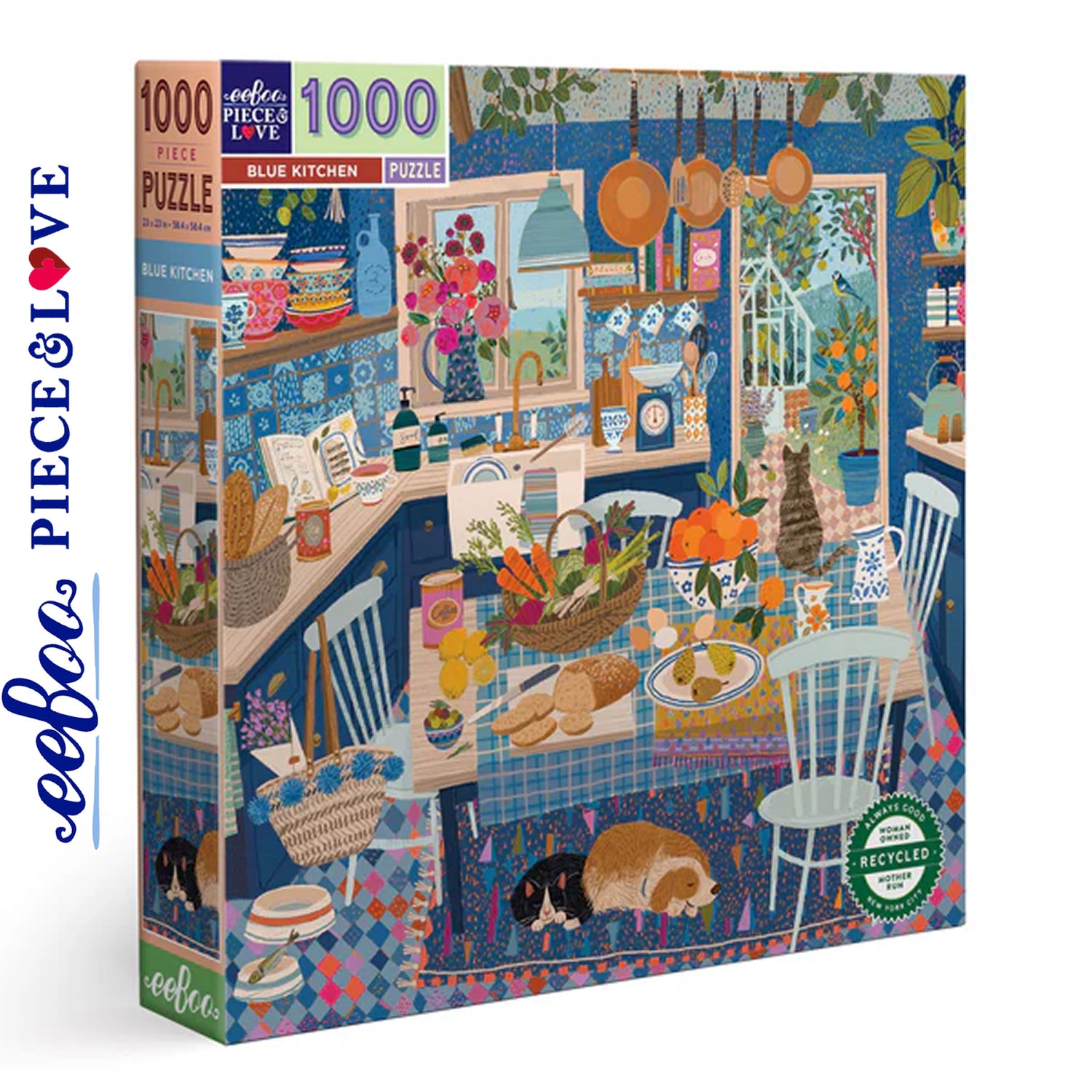 eeBoo BLUE KITCHEN 1000 pc Square Jigsaw Puzzle Super Deluxe PZTBUK