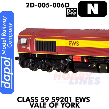 Class 59 59201 EWS Vale of York - DCC Fitted | Dapol | 2D-005-006D