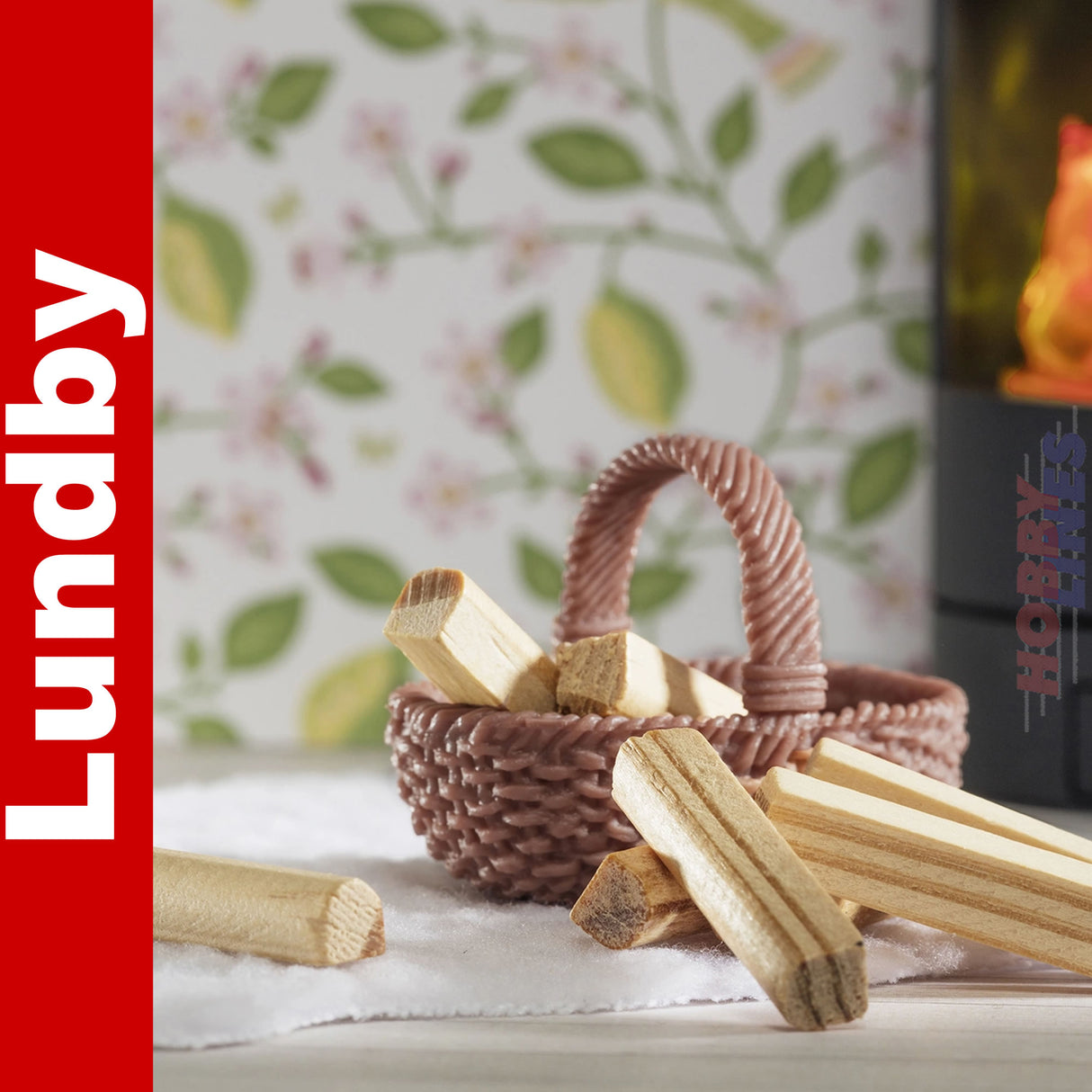 LUNDBY FIREPLACE SET with Lighting LUNDBY Doll House Furniture 60-6057-00