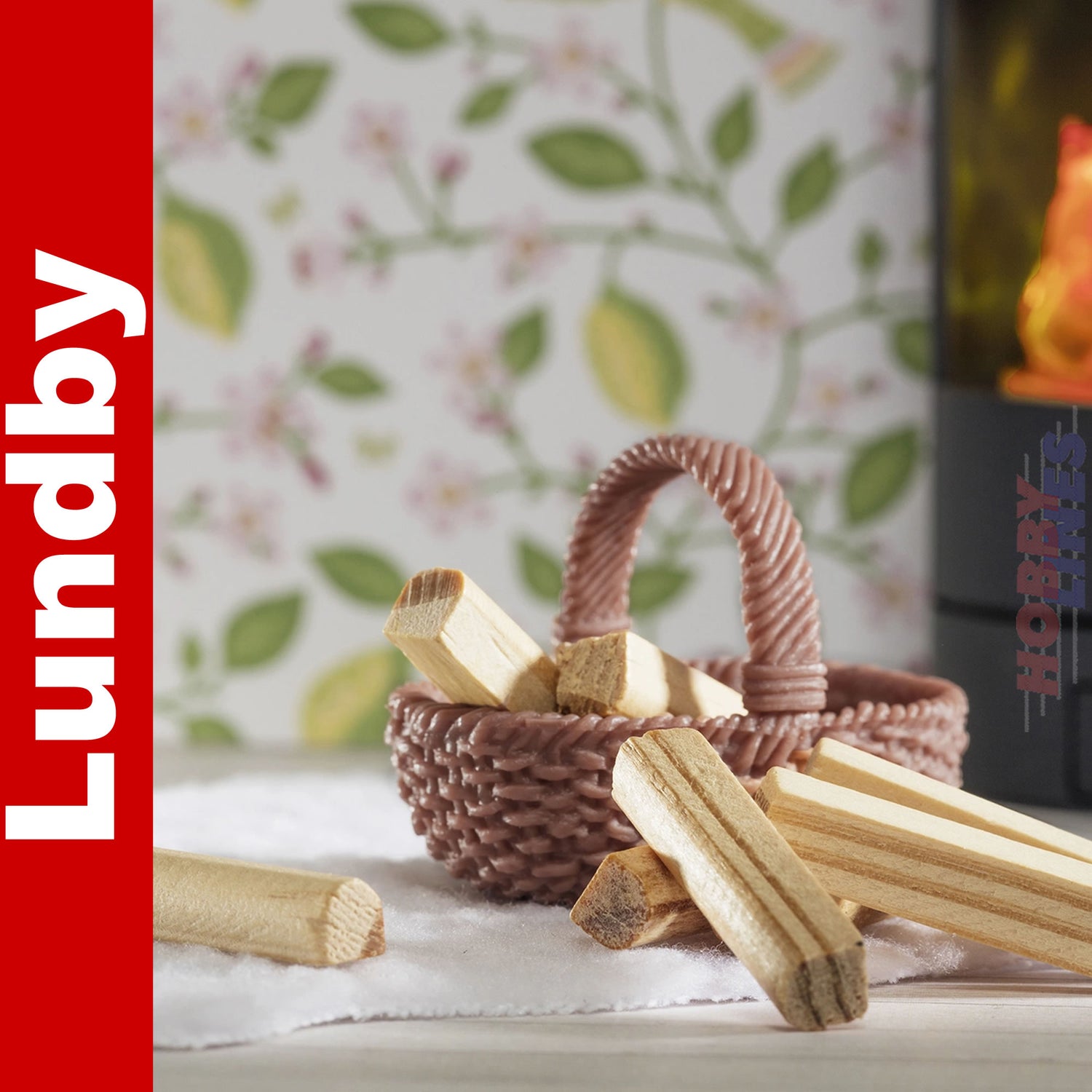 LUNDBY FIREPLACE SET with Lighting LUNDBY Doll House Furniture 60-6057-00